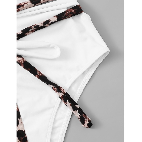 Leopard Criss Cross Backless One Piece Swimsuit - Picture 10 of 13